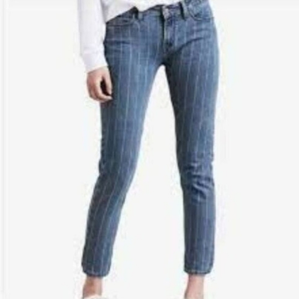 Levi's 535 Striped Super Skinny Low-Rise Ankle Denim Jeans,‎ Size 29